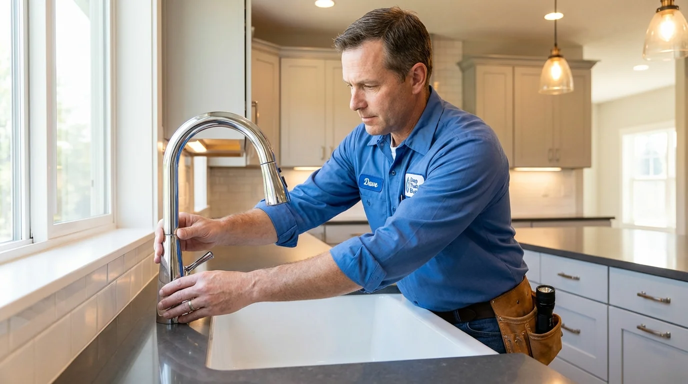 Kitchen faucet installation by Johns Plumbing LLC in Bean Station