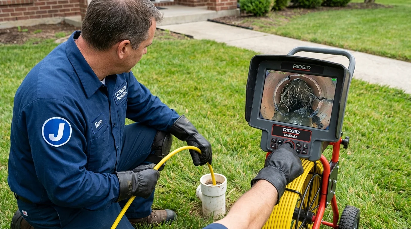 Sewer camera inspection being performed by Johns Plumbing LLC in Bean Station