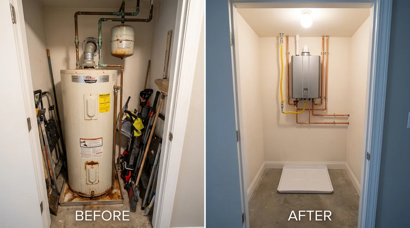 Tank water heater versus wall-mounted tankless unit comparison for Bean Station, TN homeowners