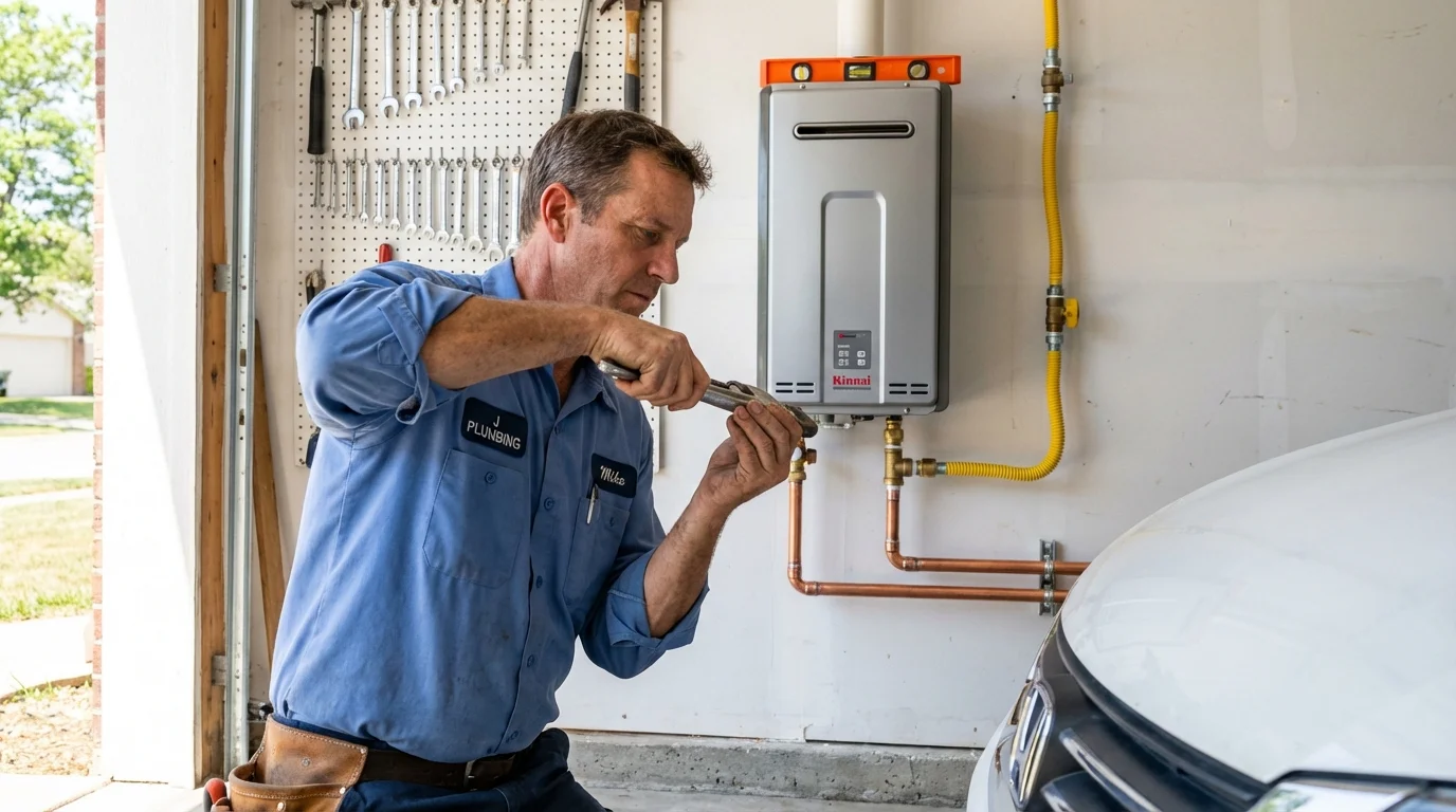 Tankless water heater installation by a Johns Plumbing LLC plumber in Bean Station